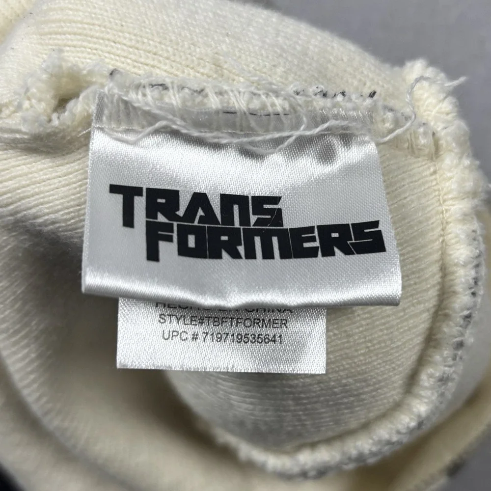 Transformers Gray White Camouflage Knit Hat Cap Boys Youth Size Stitched‎ Logo
